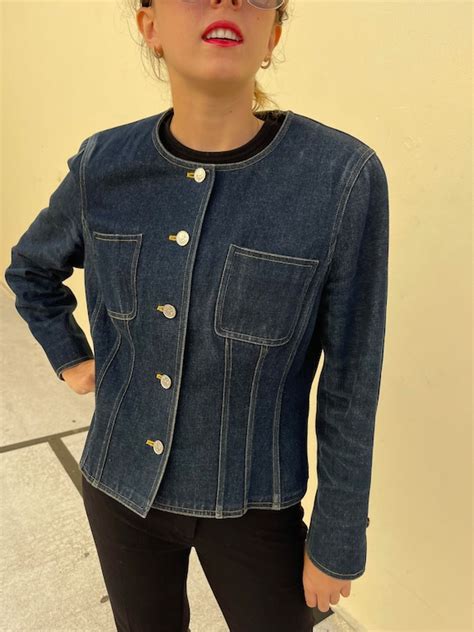 buy second hand chanel jacket|vintage chanel jean jacket.